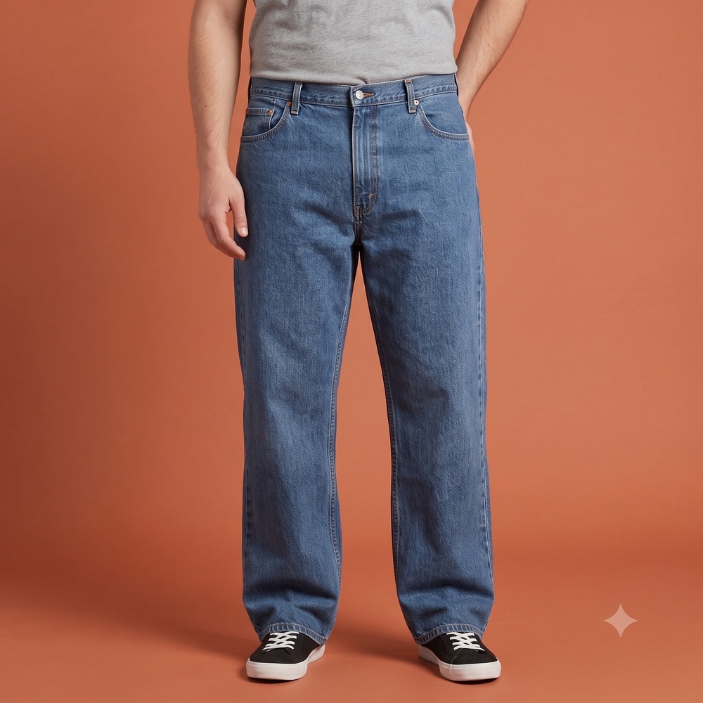Levi's 550 Relaxed Tapered Jeans Mens 50x32 Medium Stonewash‎ Denim 01550-4886